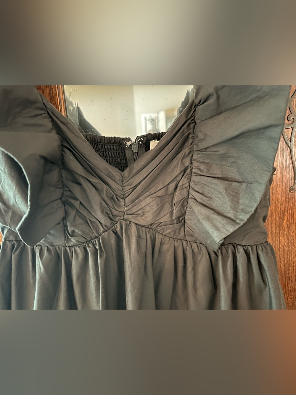 EUC Entro Black Statement Sleeves A-Line Mini Knock Out Dress Size M Pockets - Picture 6 of 12